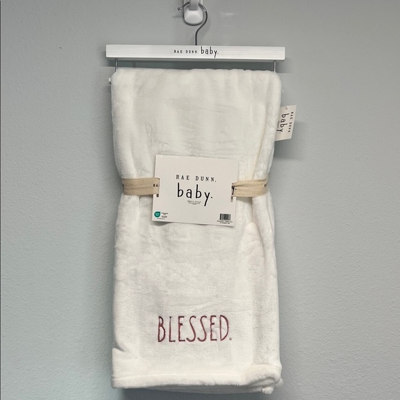 Rae Dunn Other - Rae Dunn Baby | White 'Blessed' Baby Blanket